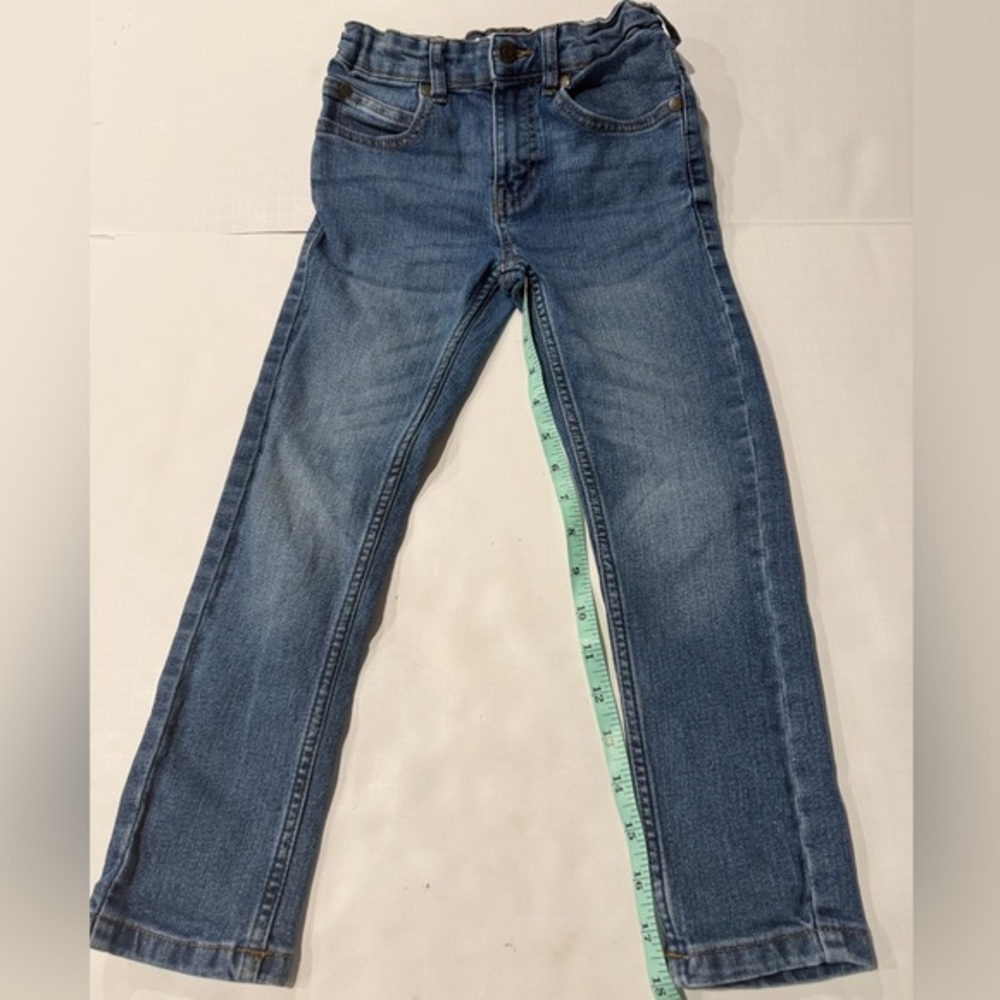 Nautica Blue Denim Jeans with Yellow Logo Detail. Gently used. Adjustable waist